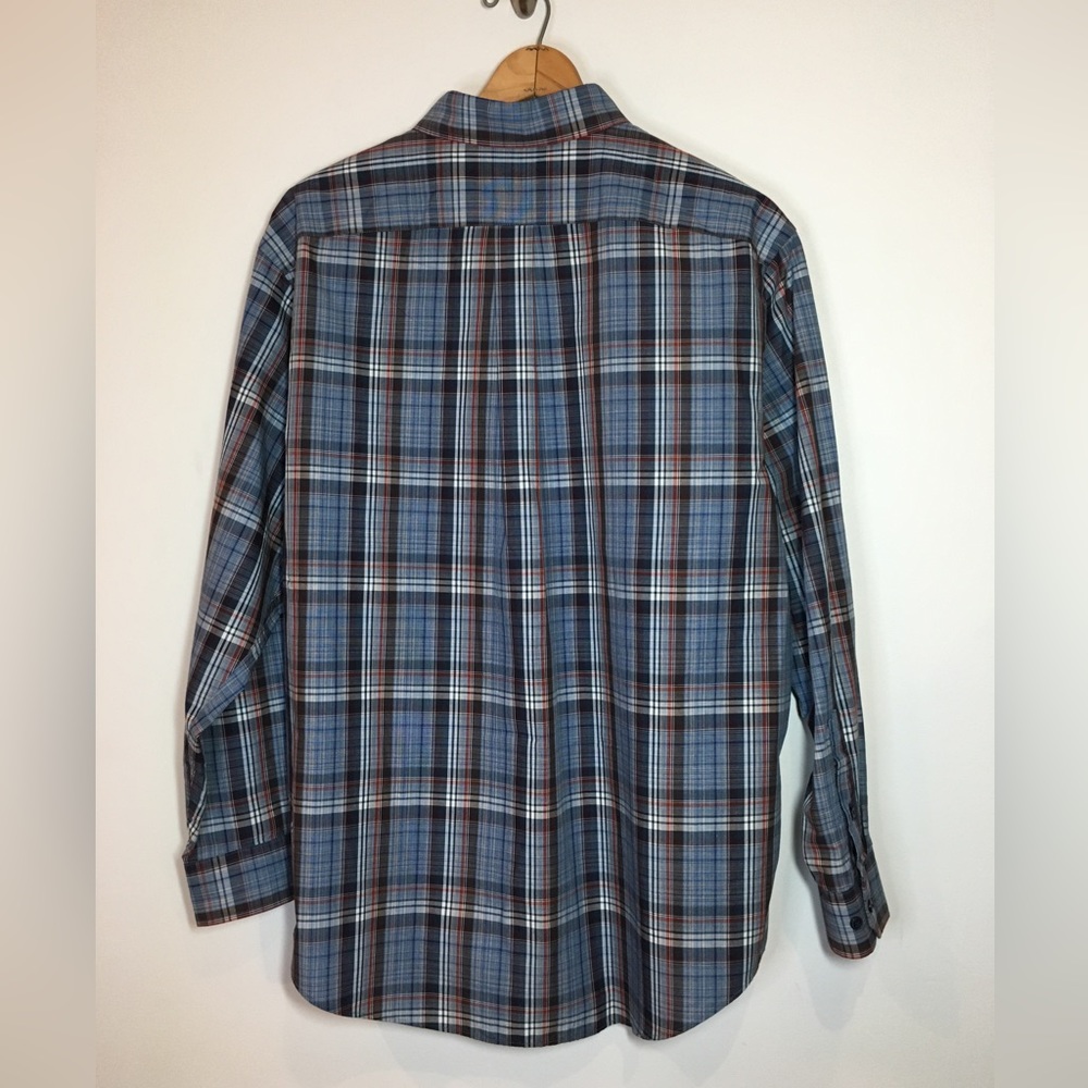 Roundtree & yorke Mens plaid checkered button down dress shirt size large - Picture 3 of 3